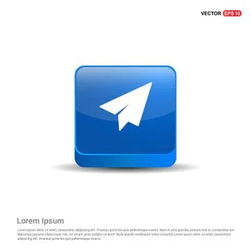 Send icon - 3d Blue Button Illustrazione stock