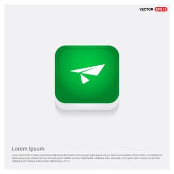 Send icon Green Web Button Stock Illustration