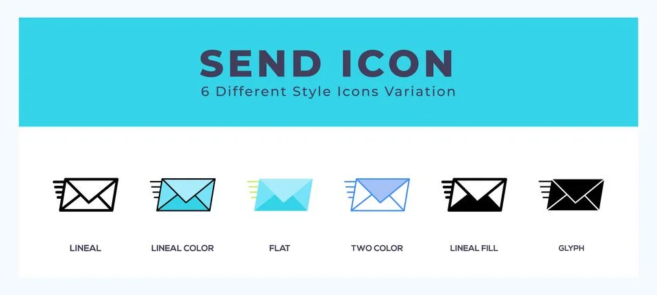 Send icon set with different styles. Design elements for logo. Vector illus.. イラスト素材