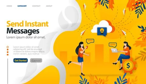 Send instant messages, send messages to storage, cloud storage for conversati Illustrazione stock