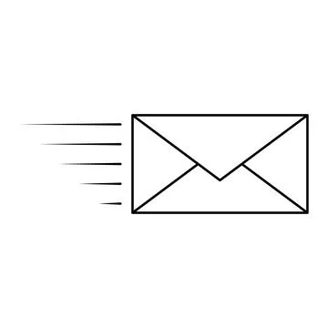 Send letter envelope icon representing fast electronic message email Stock Illustration