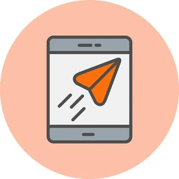 Send Line Filled Circle Icon Stock Illustration