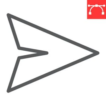 Send line icon, ui and button, paper plane sign vector graphics, editable stroke Stock Illustration