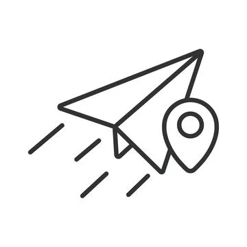 Send location, icon in line design. Send, location, pin, map, marker, navigation Stock Illustration