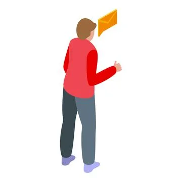 Send mail argument icon isometric vector. Work anger Stock Illustration