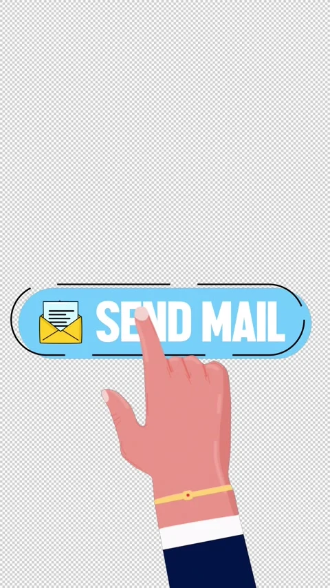 Send Mail Button Vertical Alpha Stock Footage 303260170
