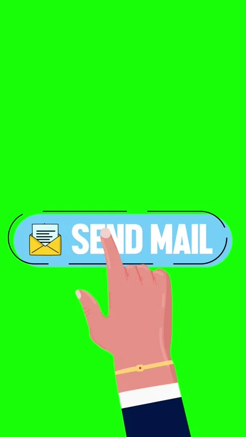 Send Mail Button Vertical Green Screen Stock Footage 303260150