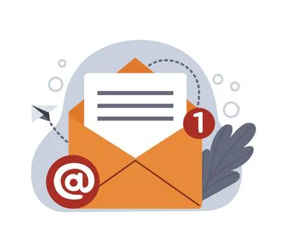 Send mail. Email support. Digital message mailbox. Marketing newsletter or co Stock Illustration