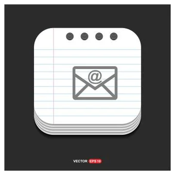Send Mail icon  Gray icon on Notepad Style template Vector EPS 10 Free Icon 스톡 일러스트