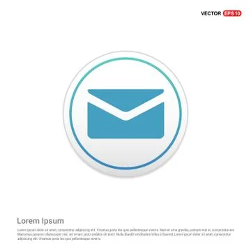 Send Mail icon  - white circle button Stock Illustration