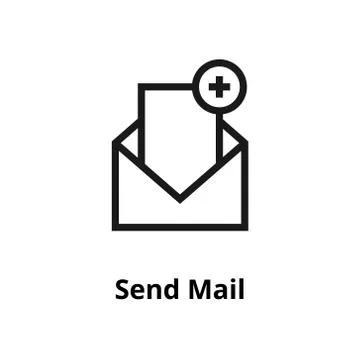 Send mail line icon Illustrazione stock