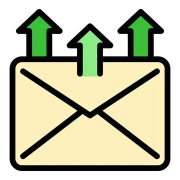 Send mail request icon color outline vector Stock Illustration