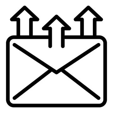 Send mail request icon, outline style Stock Illustration