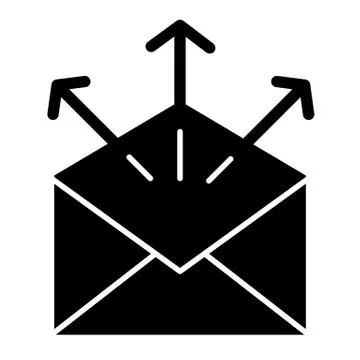 Send mail solid icon. Mailing letters vector illustration isolated on white Stock Illustration