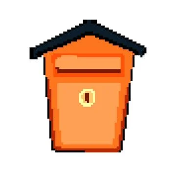 Send mailbox mail pixel art vector illustration Stock Illustration