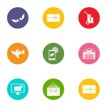 Send the message icons set, flat style Stock Illustration