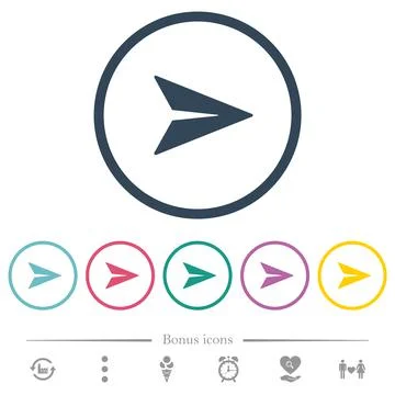 Send message solid flat color icons in round outlines Stock Illustration