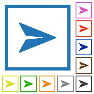 Send message solid flat framed icons Stock Illustration