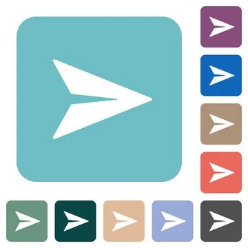 Send message solid rounded square flat icons Stock Illustration