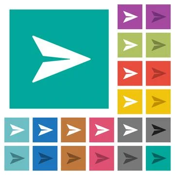 Send message solid square flat multi colored icons Stock Illustration