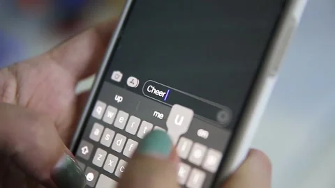 Send a message of support on one's smartphone Stock Footage 278800416