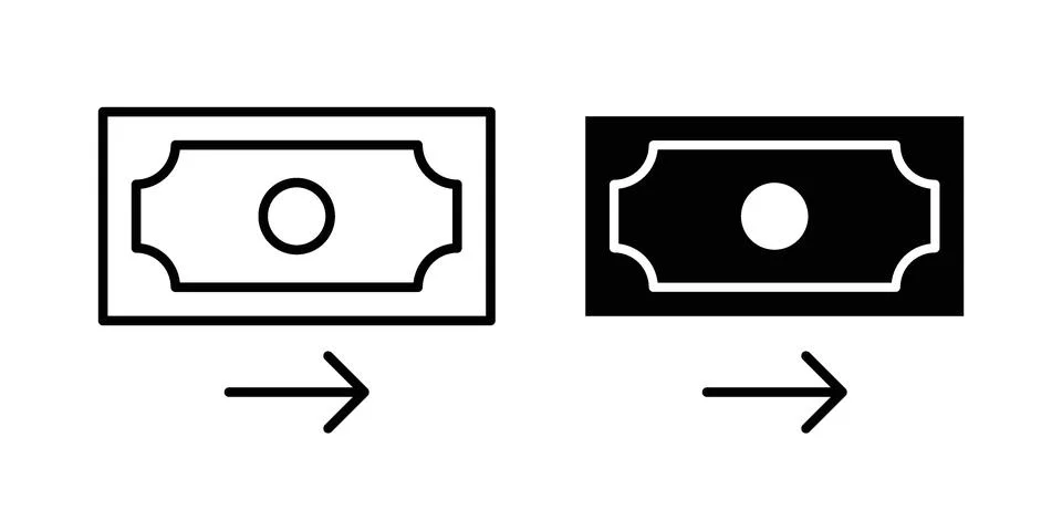 Send money icon black vector isolated on white Stock Illustration