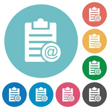 Send note as email flat round icons Stock Illustration
