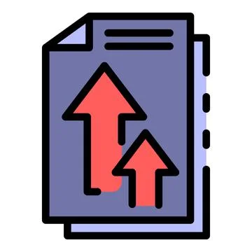 Send office documents icon color outline vector Stock Illustration