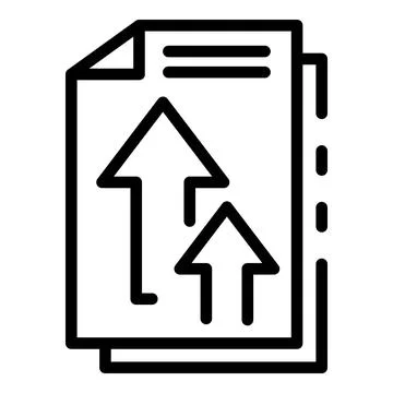 Send office documents icon, outline style Stock Illustration