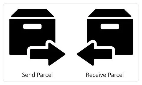 Send Parcel and Receive Parcel 스톡 일러스트