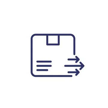 Send parcel line icon on white 스톡 일러스트