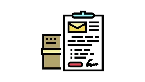Send parcel or letter color icon animation Stock Footage 224002441
