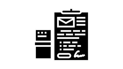 Send parcel or letter glyph icon animation Stock Footage 222781237