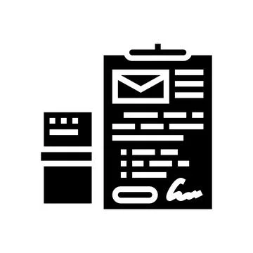 Send parcel or letter glyph icon vector illustration Illustration