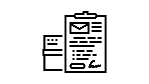 Send parcel or letter line icon animation Stock Footage 224247495