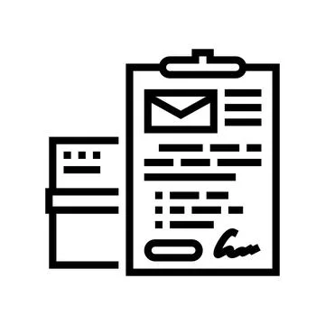 Send parcel or letter line icon vector illustration Illustrazione stock