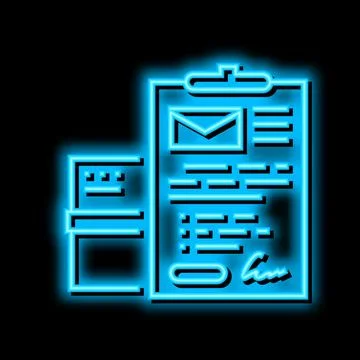 Send parcel or letter neon glow icon illustration Illustration