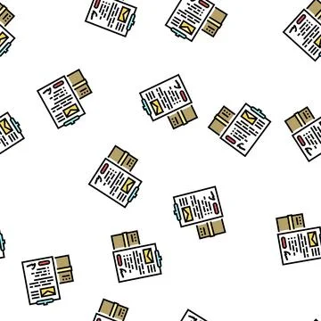 Send parcel or letter vector seamless pattern Illustrazione stock