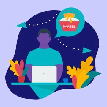 SEND PARCELS ONLINE Stock Illustration