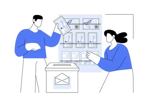 Send postcards isolated cartoon vector illustrations. Stock Illustration