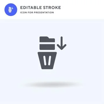 Send To Trash icon vector, filled flat sign, solid pictogram isolated on whit Stock Illustration