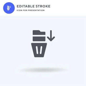 Send To Trash icon vector, filled flat sign, solid pictogram isolated on white Stock Illustration