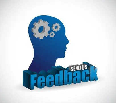 Send us feedback brain sign illustration design Stock Illustration