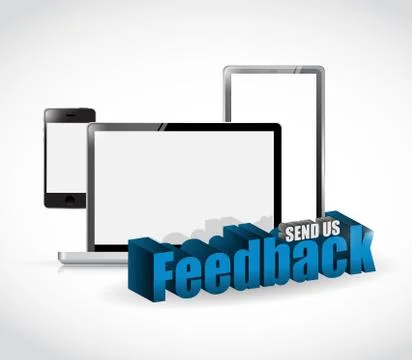 Send us feedback electronics sign illustration Stock Illustration