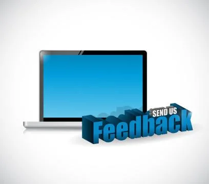 Send us feedback tech computer sign Illustrazione stock