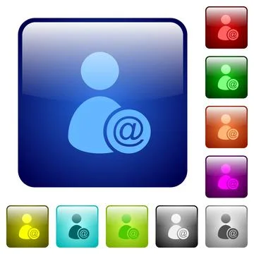 Send user data as email color square buttons Stock Illustration