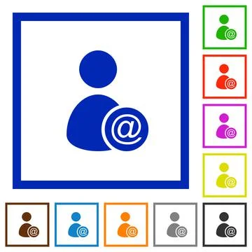 Send user data as email flat framed icons Stock Illustration