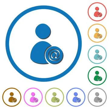 Send user data as email icons with shadows and outlines Stock Illustration