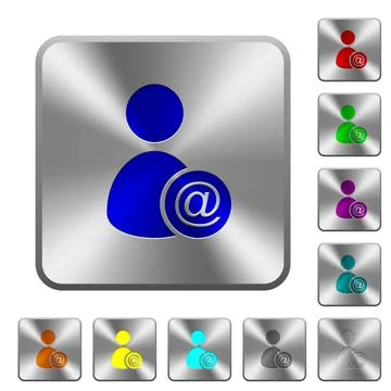 Send user data as email rounded square steel buttons Illustrazione stock