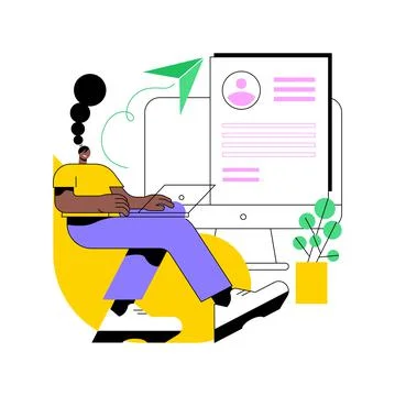 Send your CV abstract concept vector illustration. Stock Illustration